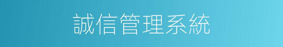 誠信管理系統的同義詞