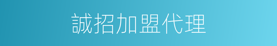 誠招加盟代理的同義詞