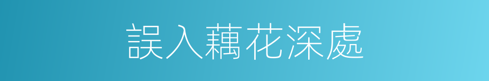誤入藕花深處的同義詞
