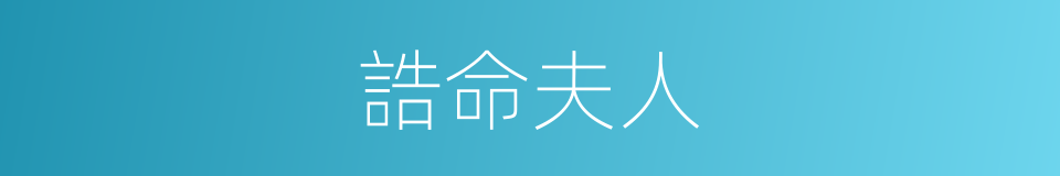 誥命夫人的意思