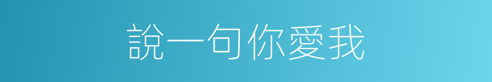說一句你愛我的同義詞