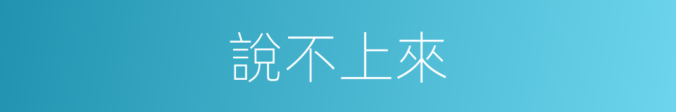 說不上來的意思