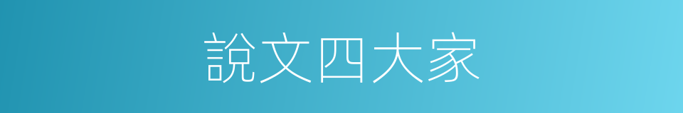 說文四大家的同義詞