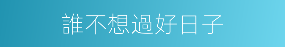 誰不想過好日子的同義詞