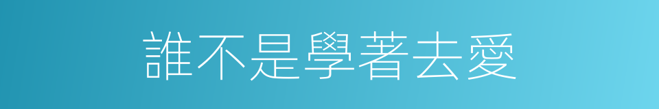 誰不是學著去愛的同義詞