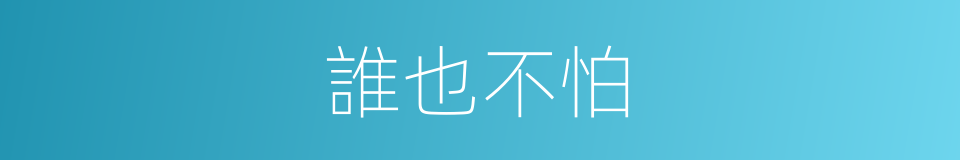 誰也不怕的同義詞