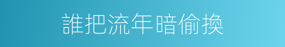 誰把流年暗偷換的同義詞