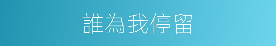 誰為我停留的同義詞