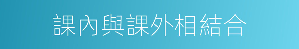 課內與課外相結合的同義詞