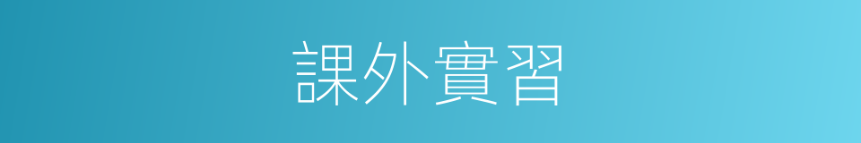 課外實習的同義詞