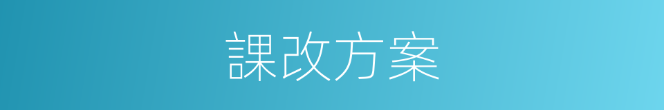 課改方案的同義詞