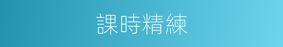 課時精練的同義詞