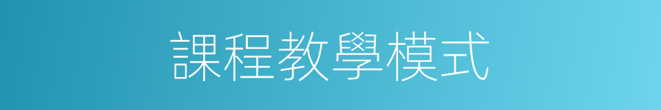 課程教學模式的同義詞