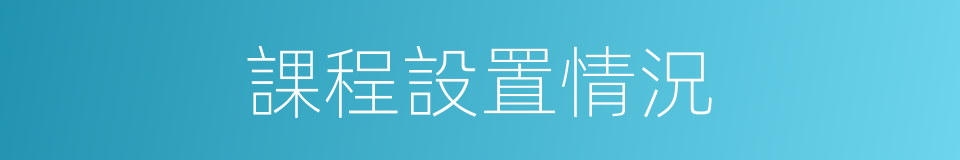 課程設置情況的同義詞