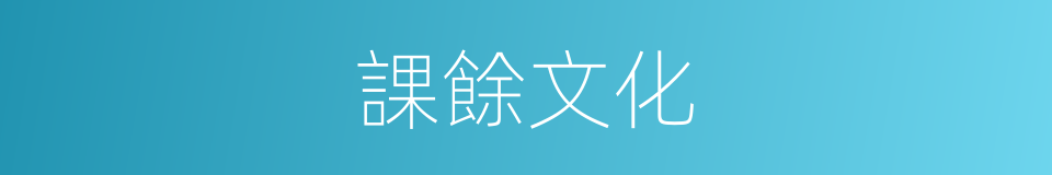 課餘文化的同義詞