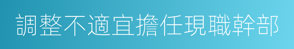 調整不適宜擔任現職幹部的同義詞