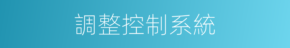 調整控制系統的同義詞