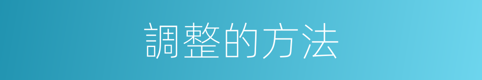 調整的方法的同義詞
