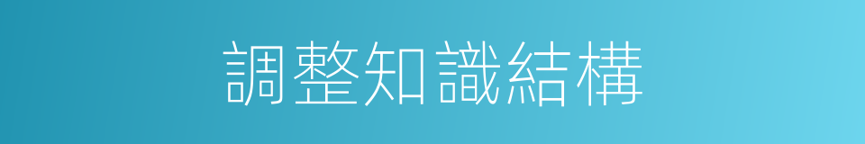 調整知識結構的同義詞