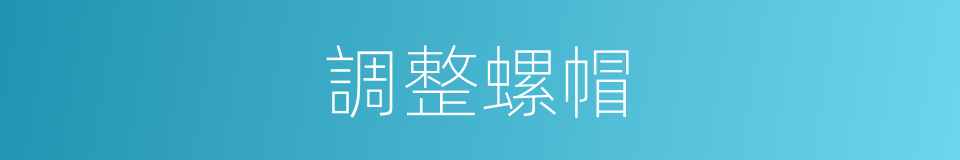 調整螺帽的同義詞
