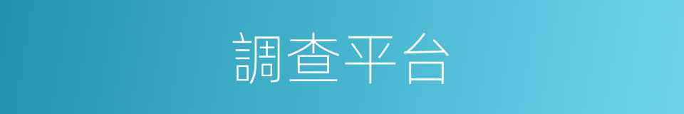 調查平台的同義詞