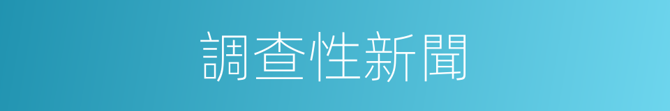 調查性新聞的同義詞