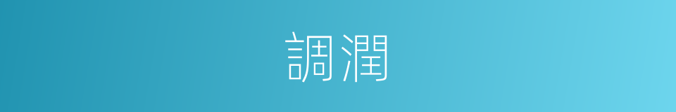 調潤的意思