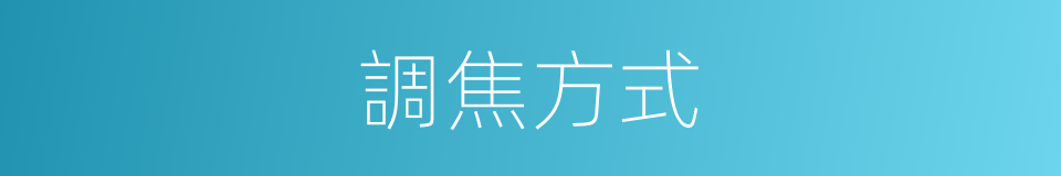 調焦方式的同義詞