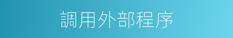 調用外部程序的同義詞