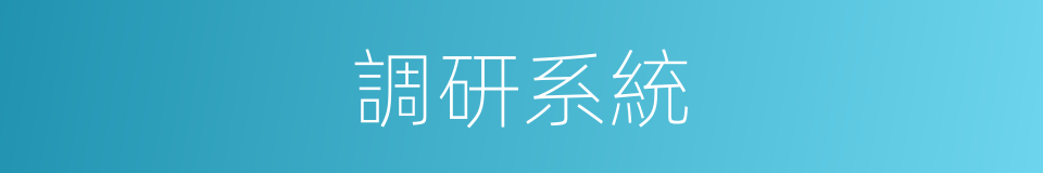 調研系統的同義詞