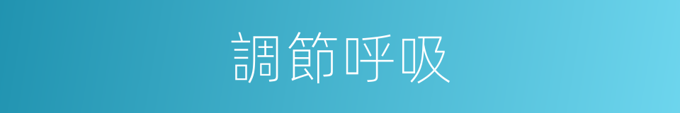 調節呼吸的同義詞