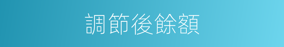 調節後餘額的同義詞