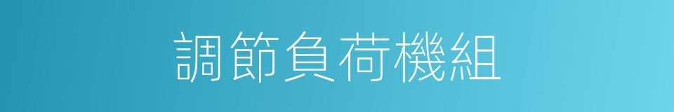 調節負荷機組的同義詞