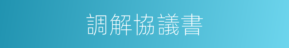 調解協議書的同義詞