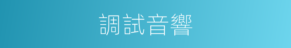 調試音響的同義詞