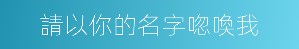 請以你的名字唿喚我的同義詞