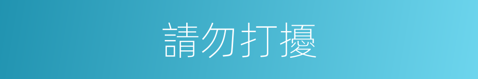 請勿打擾的意思