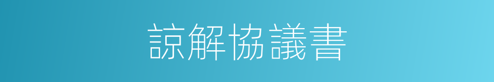 諒解協議書的同義詞