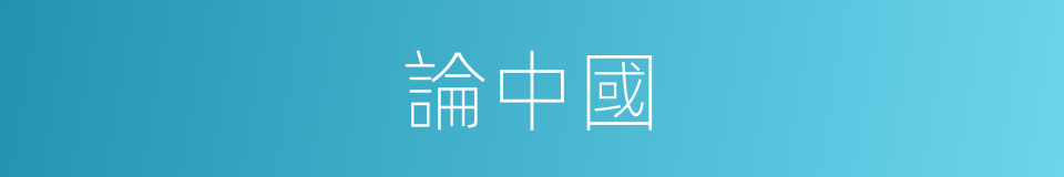 論中國的同義詞