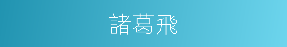 諸葛飛的同義詞
