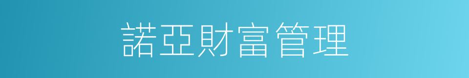 諾亞財富管理的同義詞