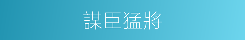 謀臣猛將的意思