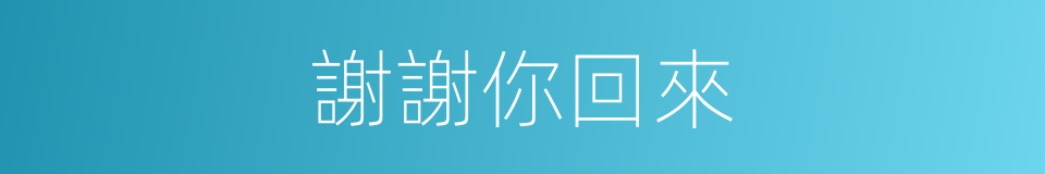 謝謝你回來的同義詞
