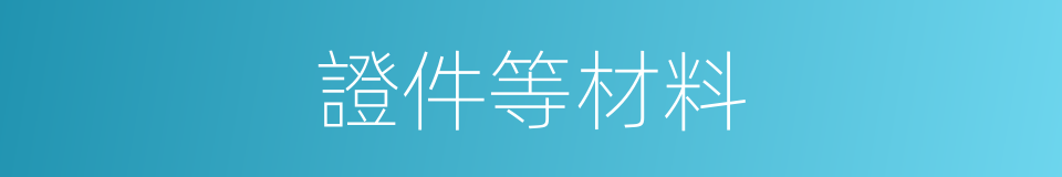 證件等材料的同義詞