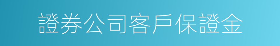 證券公司客戶保證金的同義詞