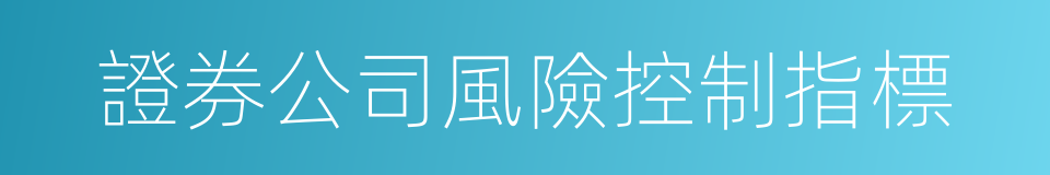 證券公司風險控制指標的同義詞