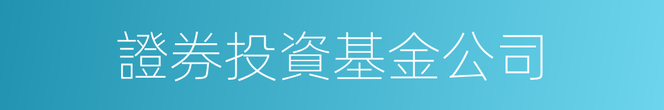證券投資基金公司的同義詞