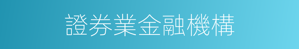 證券業金融機構的同義詞