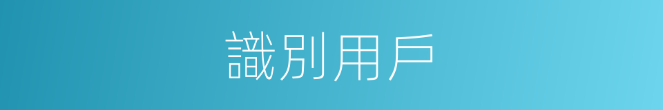 識別用戶的同義詞