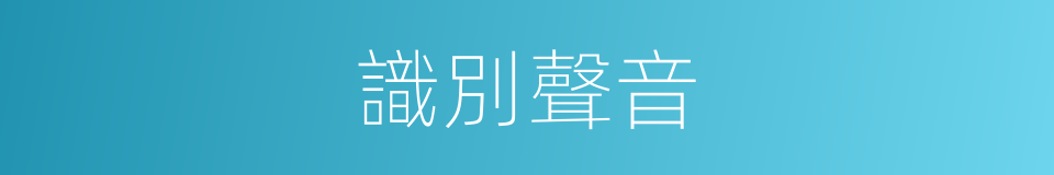 識別聲音的同義詞